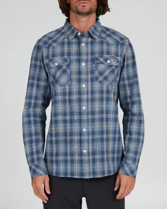 Men's Striped Shirts for a Maritime TwistHerdsman Flannel - Dark Slate