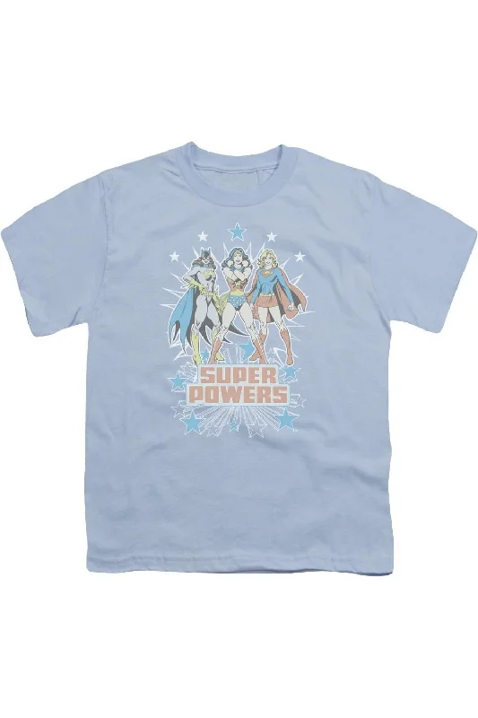 Men's Shirts with Adjustable CuffsDC Comics Super Powers X3 Short Sleeve Youth Tee / T-Shirt Men's Shirts with Adjustable CuffsDC Comics Super Powers X3 Short Sleeve Youth Tee / T-Shirt