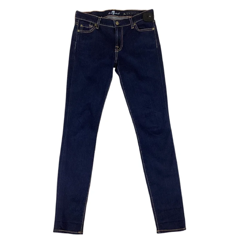 Hipster Skinny Men's JeansJeans Designer By 7 For All Mankind In Blue, Size: 4