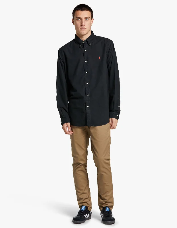 Men's Shirts with Embellished SleevesCustom Fit Oxford Shirt GD - Polo Black