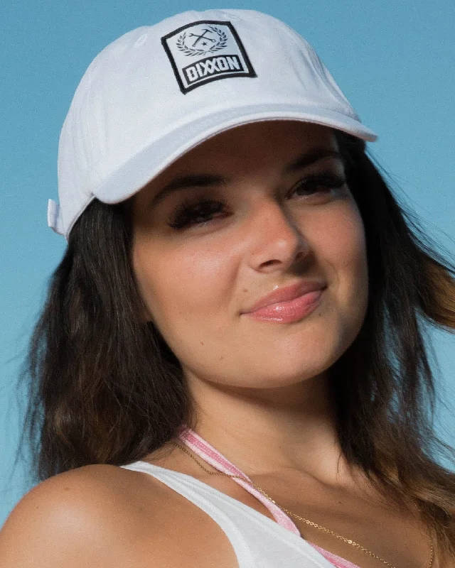 Customized Baseball Caps6-Panel Curved Bill Box Crest Hat - Black & White
