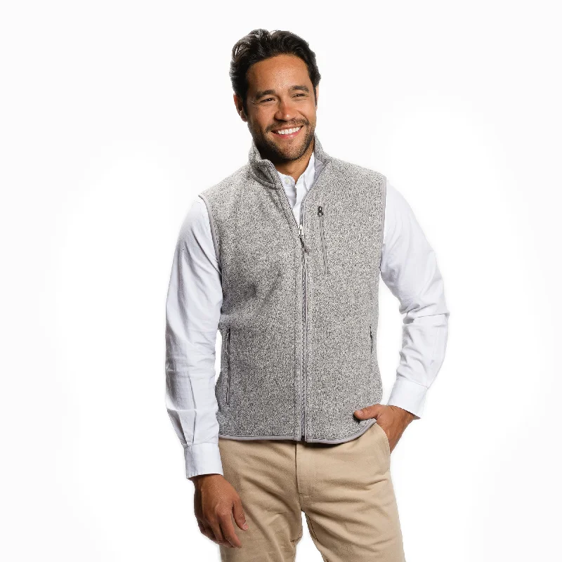Weather-Resistant Men's CoatsPolartec Fleece Vest - Grey