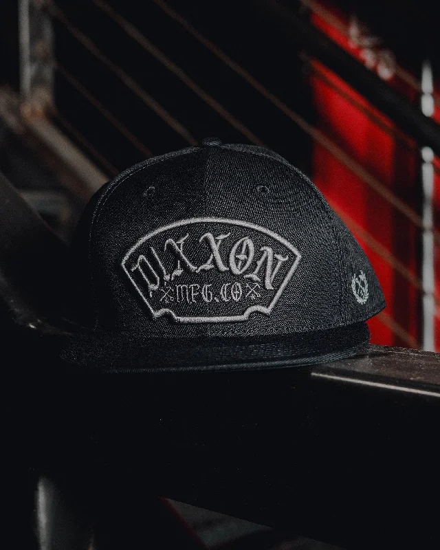 Retro Fedora CapsGray Salty Patch Flat Bill Snapback - Black