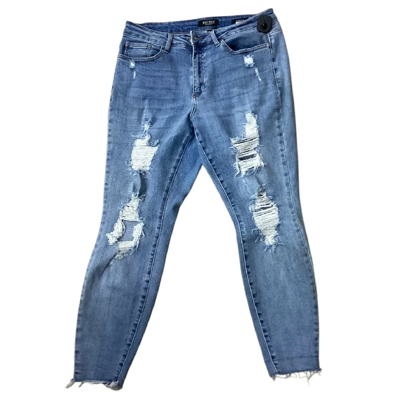 High-Quality Ripped Men's JeansJeans Designer By Judy Blue In Blue Denim, Size: 12