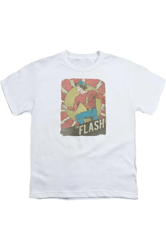 Men's Unique and Designer TopsDC Comics Flash Tattered Poster Short Sleeve Youth Tee / T-Shirt Men's Unique and Designer TopsDC Comics Flash Tattered Poster Short Sleeve Youth Tee / T-Shirt