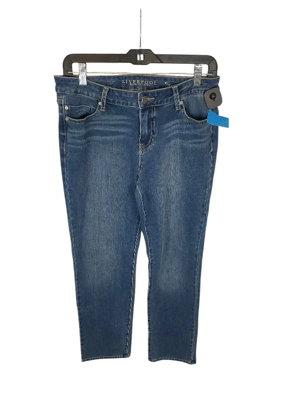 High-Waisted Men's JeansJeans Designer By Liverpool In Blue Denim, Size: 10
