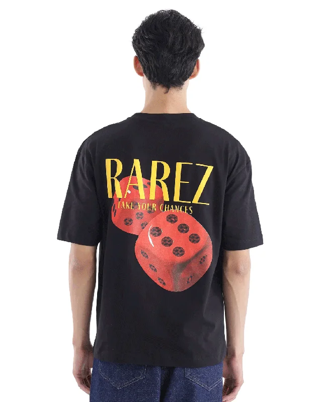 Men's Shirts with Striped PatternsRare Rabbit Men Cube Black Cotton Fabric Short Sleeve Crew Neck Oversized Fit Graphic Back Print T-Shirt Men's Shirts with Striped PatternsRare Rabbit Men Cube Black Cotton Fabric Short Sleeve Crew Neck Oversized Fit Graphic Back Print T-Shirt