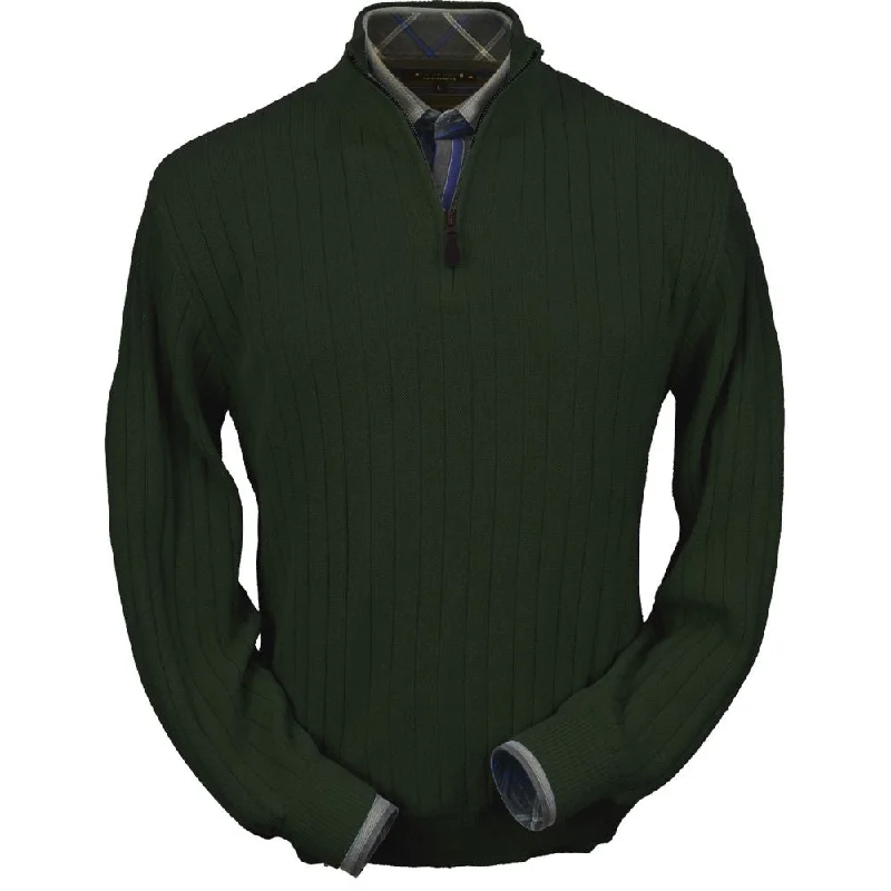 Men's Sweaters with Adjustable HemlinesBaby Alpaca 'Links Stitch' Half-Zip Mock Neck Sweater in Olive Heather by Peru Unlimited Men's Sweaters with Adjustable HemlinesBaby Alpaca 'Links Stitch' Half-Zip Mock Neck Sweater in Olive Heather by Peru Unlimited