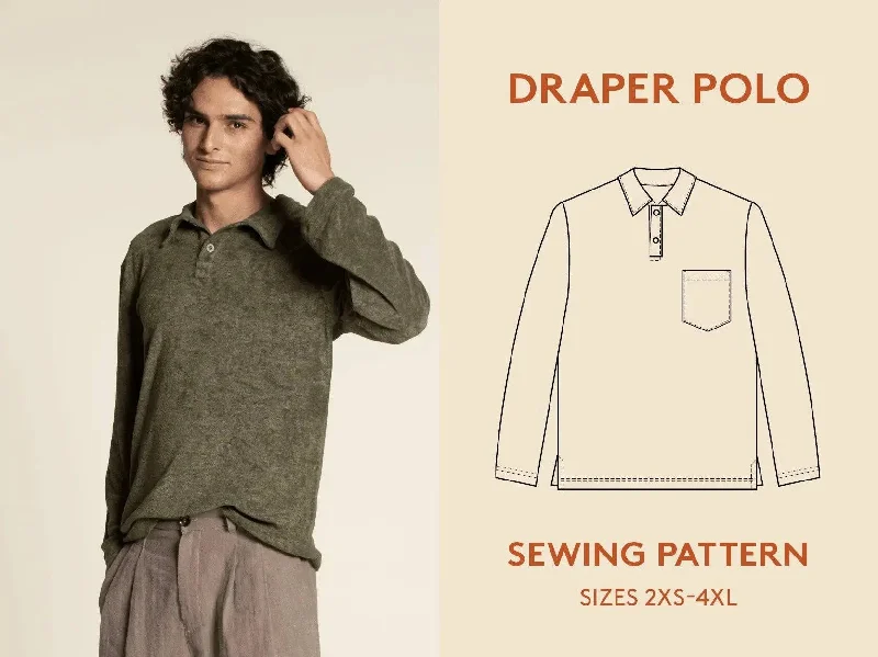 Men's Shirts with High NecksPolo shirt Sewing Pattern