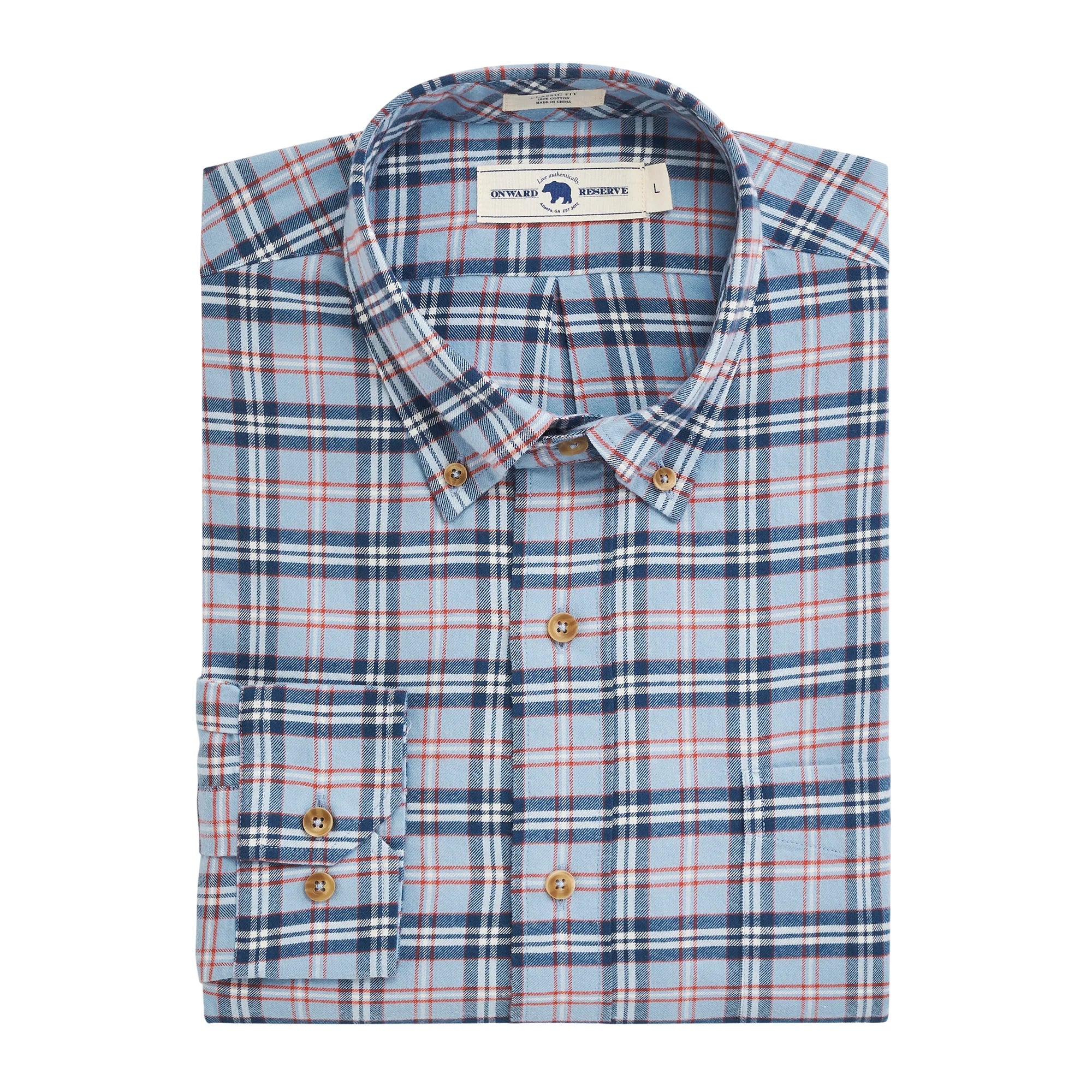 Men's Bamboo Fiber Shirts for Softness and BreathabilityONWARD RESERVE IVERNESS FEATHERWEIGHT FLANNEL IN ENDLESS SKY