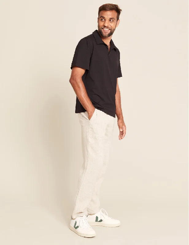 Men's Shirts with Embellished CollarsMen's Classic Polo Shirt - Black