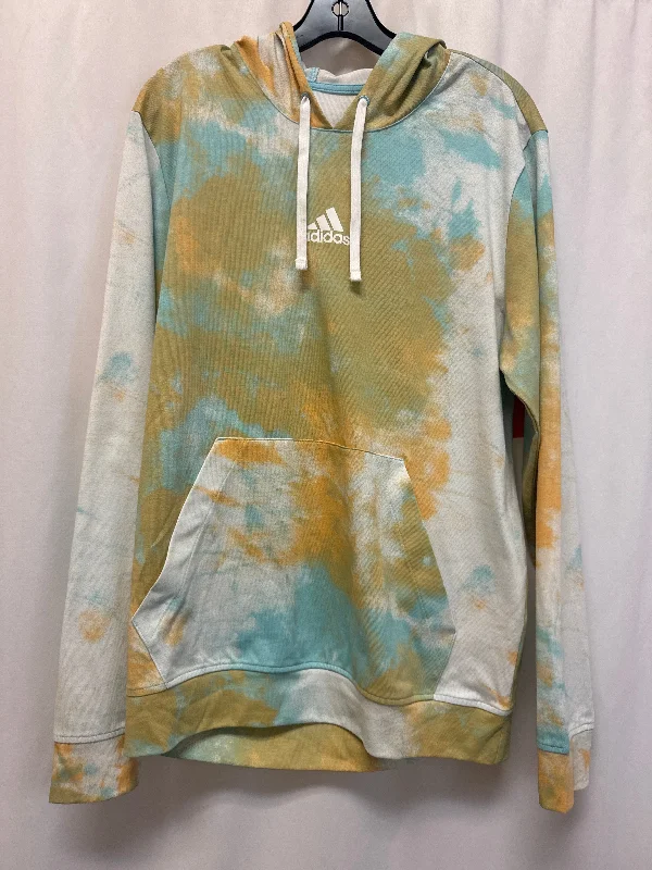 Men's Hoodies with Reinforced StitchingAthletic Sweatshirt Hoodie By Adidas In Tie Dye Print, Size: L Men's Hoodies with Reinforced StitchingAthletic Sweatshirt Hoodie By Adidas In Tie Dye Print, Size: L