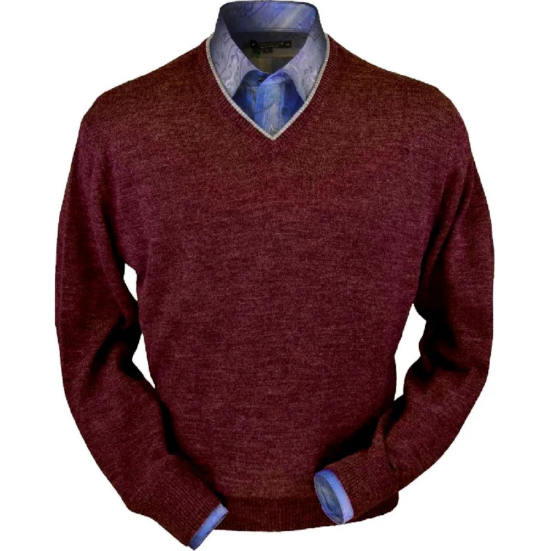 Men's Sweaters with SnapsRoyal Alpaca V-Neck Sweater in Wine Heather by Peru Unlimited Men's Sweaters with SnapsRoyal Alpaca V-Neck Sweater in Wine Heather by Peru Unlimited