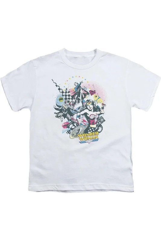 Men's Shirts with Surplice HemlinesDC Comics Power Trio Short Sleeve Youth Tee / T-Shirt Men's Shirts with Surplice HemlinesDC Comics Power Trio Short Sleeve Youth Tee / T-Shirt