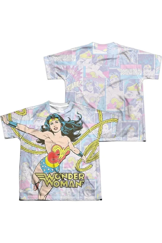 Men's Shirts with Floral PrintsDC Comics Wonder Woman Collage (Front/Back Print) Short Sleeve Youth Poly Crew Tee / T-Shirt Men's Shirts with Floral PrintsDC Comics Wonder Woman Collage (Front/Back Print) Short Sleeve Youth Poly Crew Tee / T-Shirt