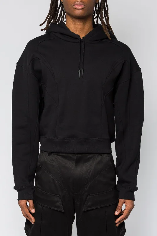 Men's Coats with Stretch FabricMugler Heavy Fleece Hoodie in Black SS25