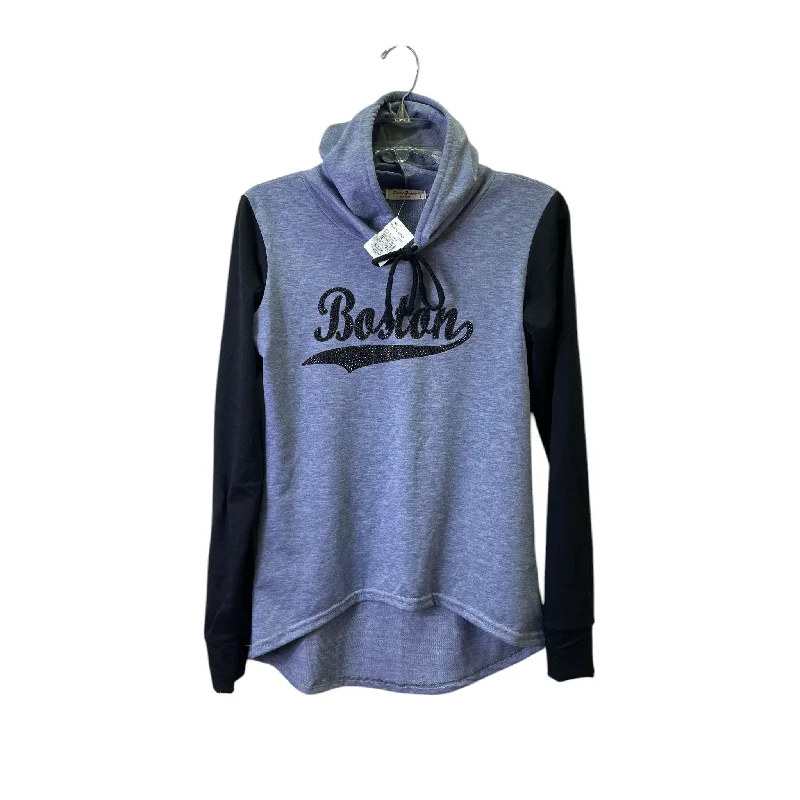 Stylish Men's Designer HoodiesSweatshirt Hoodie By Sweet Gisele In Blue, Size:S