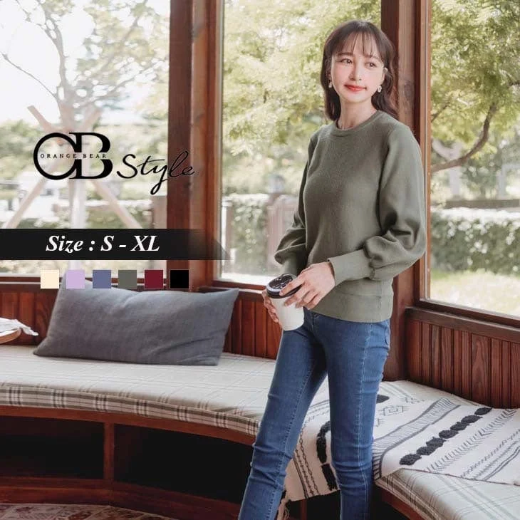 Men's Sweaters for Outdoor ActivitiesROUND NECK LONG SLEEVE PUFF SLEEVE KNIT COTTON TOPS Men's Sweaters for Outdoor ActivitiesROUND NECK LONG SLEEVE PUFF SLEEVE KNIT COTTON TOPS