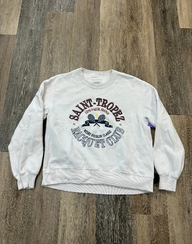 Men's Hoodies with Button-Down PocketsSweatshirt Crewneck By Abercrombie And Fitch In White, Size: S Men's Hoodies with Button-Down PocketsSweatshirt Crewneck By Abercrombie And Fitch In White, Size: S