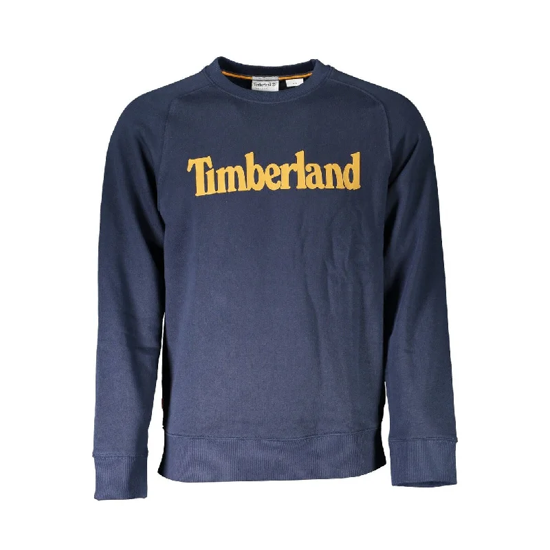 Men's Sweaters with Herringbone PatternsTimberland Blue Cotton Men Men's Sweater