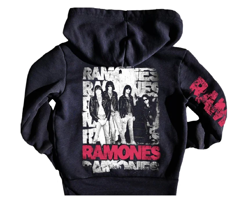 Men's Hoodies with Heavy-Duty ZippersKids Ramones Hoody In Black