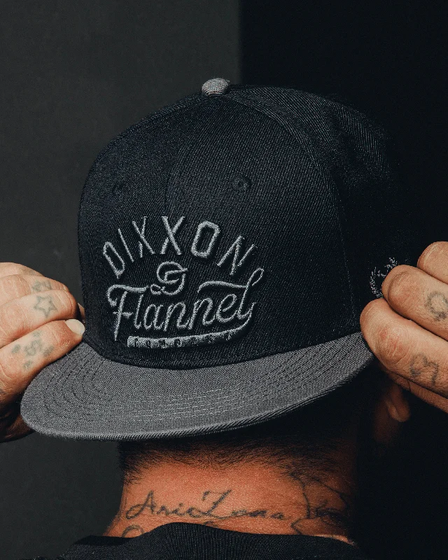 Quilted Beanies for Cold WeatherCharcoal Pastime Flat Bill Snapback - Black