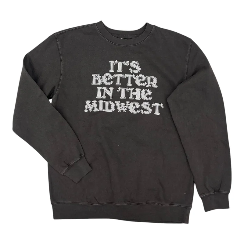 Men's Hoodies for RunningSweatshirt Crewneck By Girl Dangerous In Grey, Size:S
