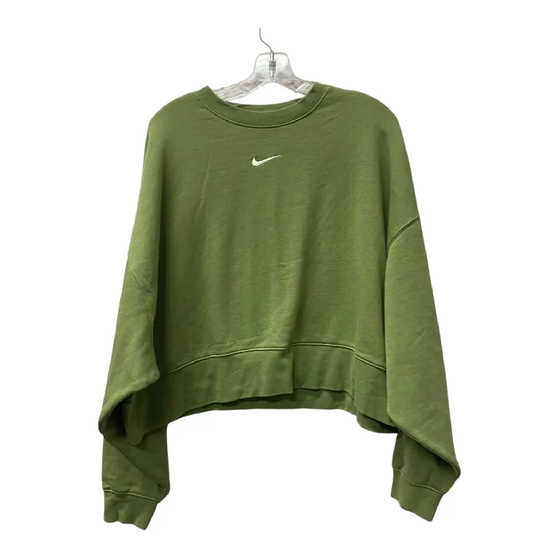 Men's Hoodies with Reinforced HemsAthletic Sweatshirt Collar By Nike In Green, Size:M Men's Hoodies with Reinforced HemsAthletic Sweatshirt Collar By Nike In Green, Size:M