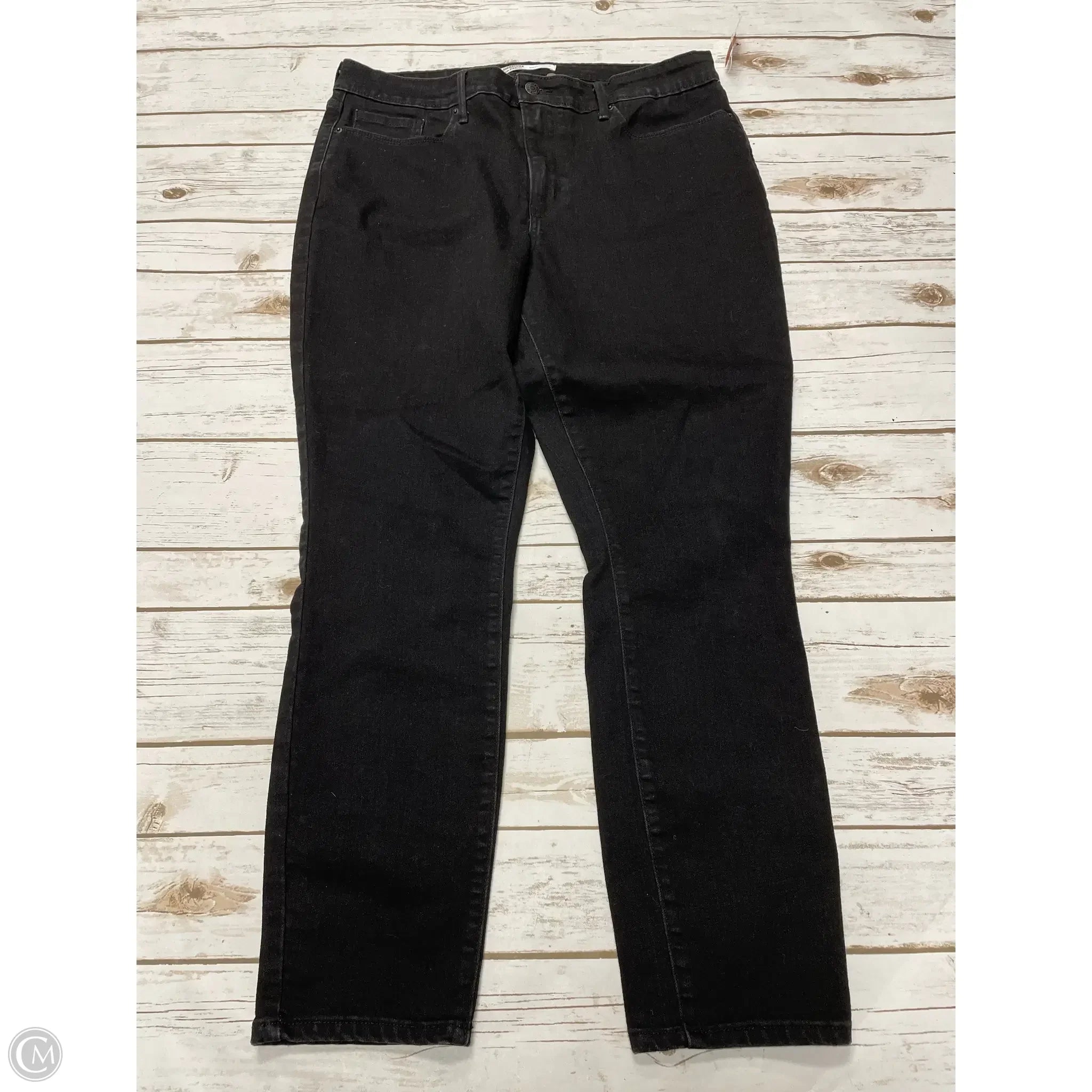 Stylish Men's JeansJeans Skinny By Levis In Black Denim, Size: 16