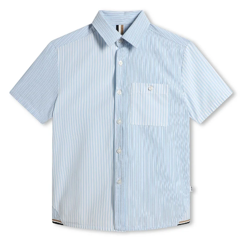 Men's Dressy Casual Shirts for Smart-Casual EventsBlue Short Sleeve Shirt