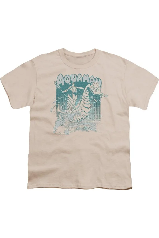 Men's Shirts with Drawstring WaistbandsDC Comics Aquaman Catch A Wave Short Sleeve Juvenile Tee / T-Shirt Men's Shirts with Drawstring WaistbandsDC Comics Aquaman Catch A Wave Short Sleeve Juvenile Tee / T-Shirt