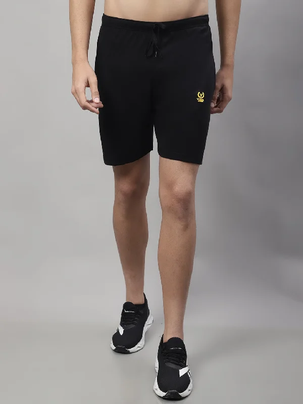 Cool and Crisp Men's Linen ShortsMack Jonney Black Regular fit Cotton Shorts for Men