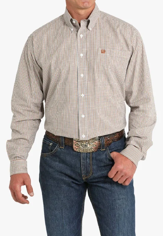 Men's Checkered Shirts for a Retro FeelCinch Mens Plaid Long Sleeve Shirt