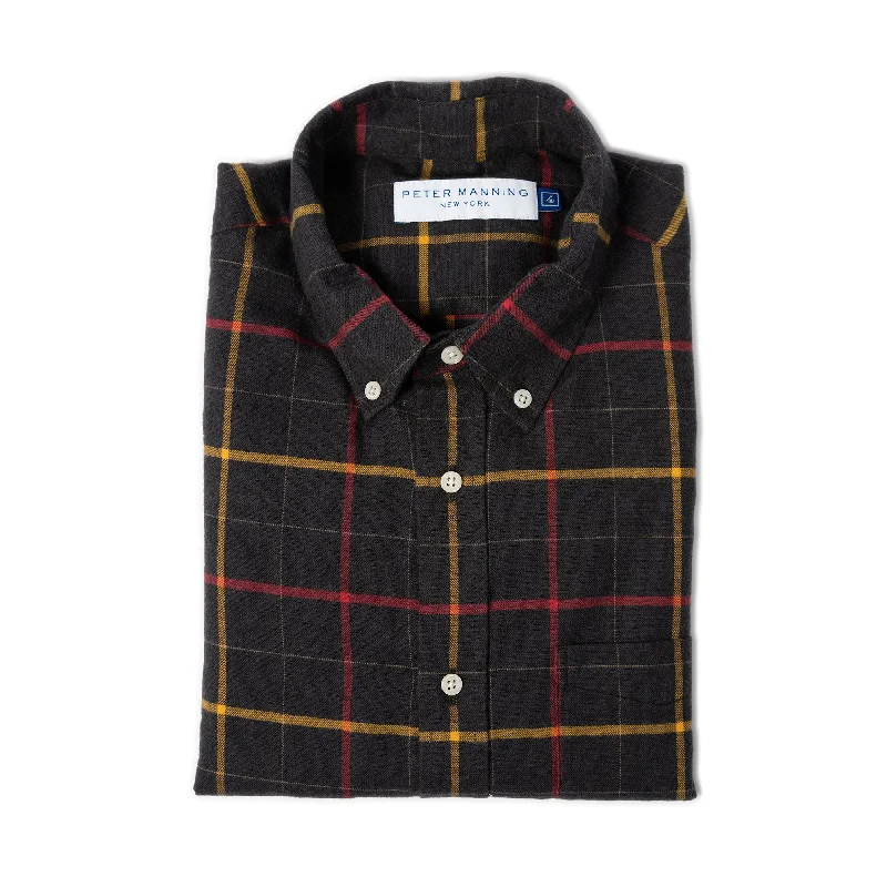 Men's Geometric Print Shirts for a Modern TwistEveryday Flannels - Charcoal Windowpane
