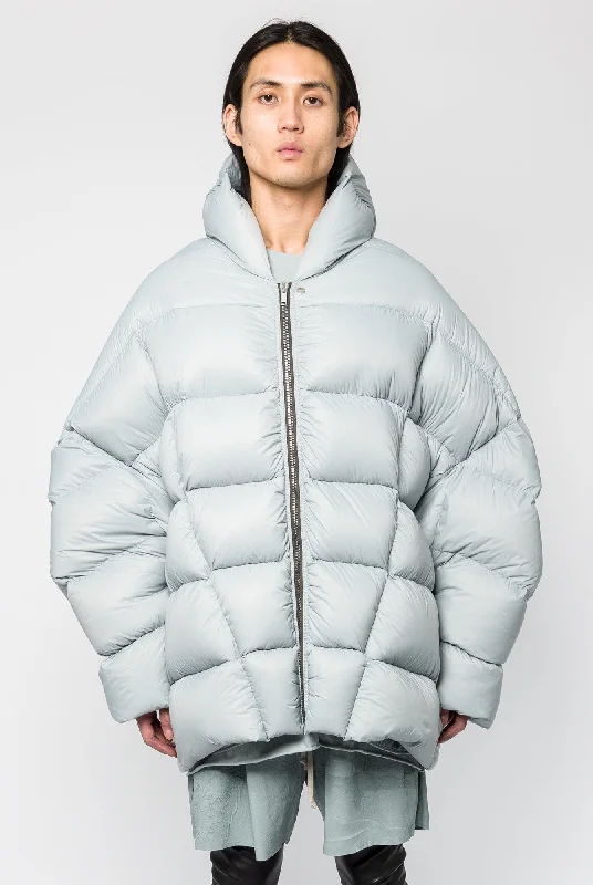 Men's Coats with Hand WarmersRick Owens Hooded Peter in Pale Blue