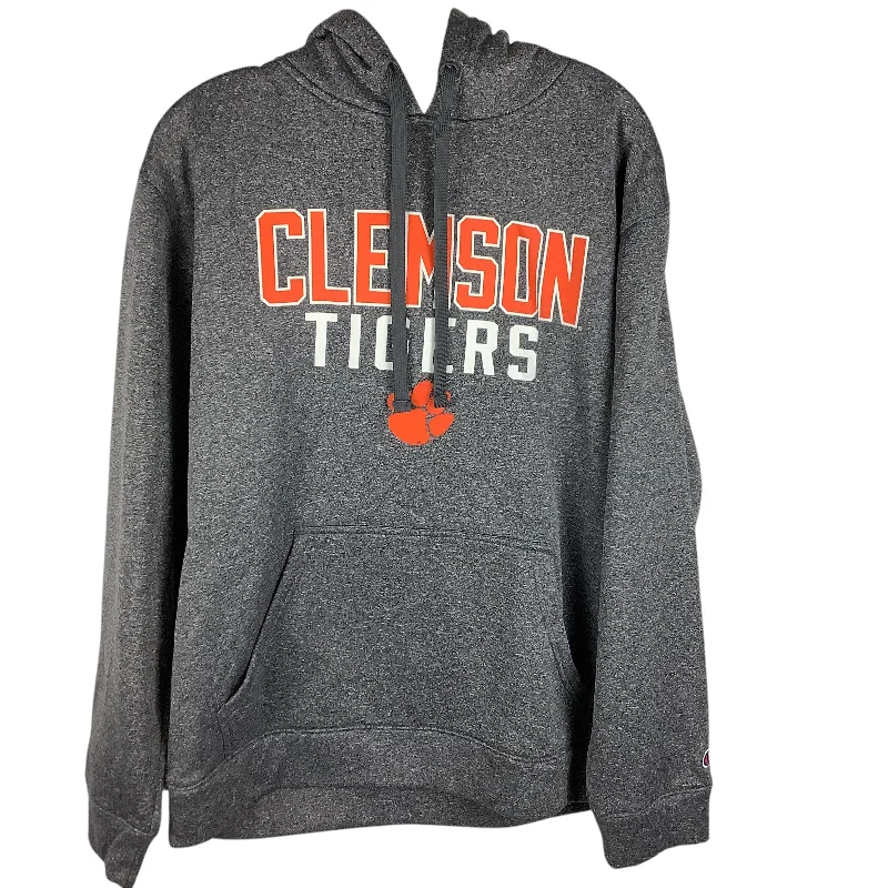 Men's Hoodies for HikingSweatshirt Hoodie By Champion In Grey, Size: M
