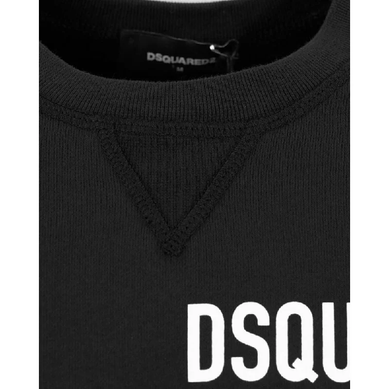 Men's Sweaters with PocketsDsquared² Black Cotton Men's Sweater