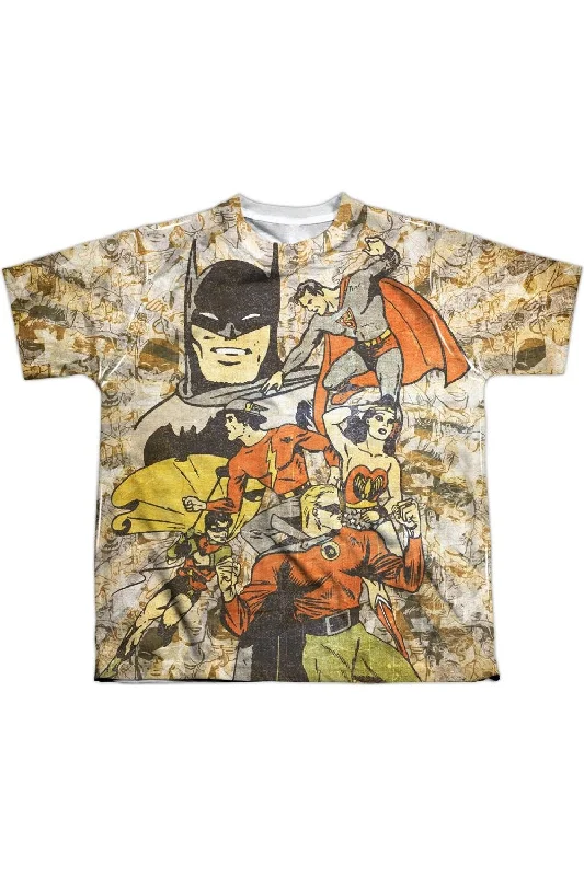 Men's Shirts with Raw-Edge HemlinesDC Comics All Stars Short Sleeve Youth Poly Crew Tee / T-Shirt Men's Shirts with Raw-Edge HemlinesDC Comics All Stars Short Sleeve Youth Poly Crew Tee / T-Shirt