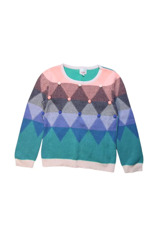 Solid-Colored Men's SweatersSeed Geometric Knit Sweater 7-8Y