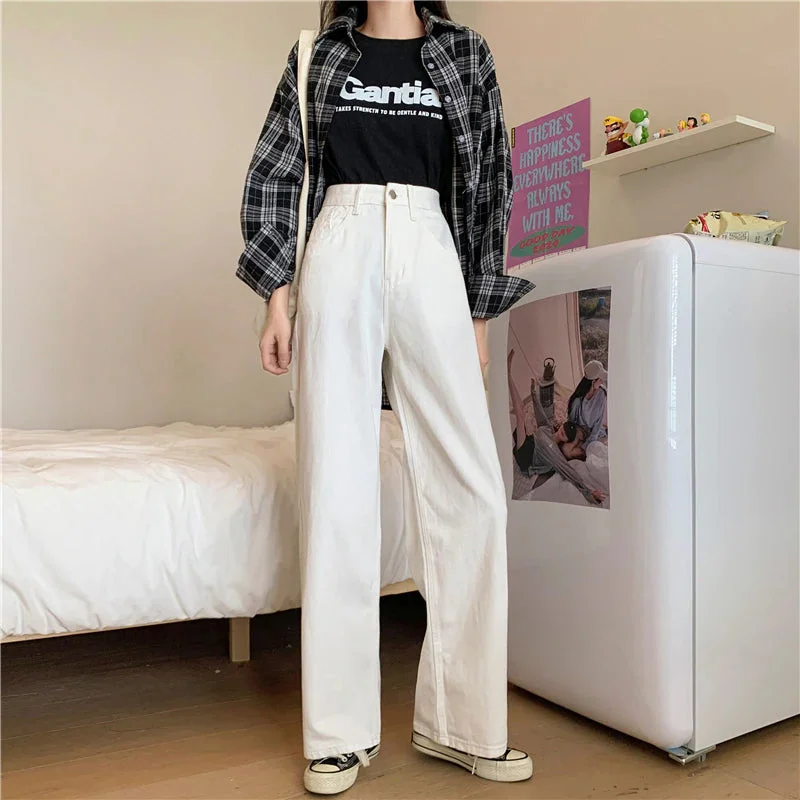 High-Waisted Bootcut Men's JeansKittenAlarm - High Waist Loose Wide Leg Jeans Pants