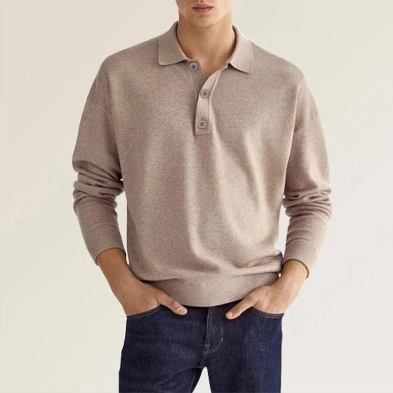 Men's Shirts with Short PlacketsClassic Collar Men's Polo Shirt