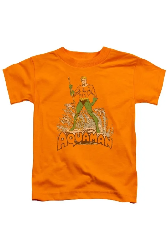 Layered Men's VestsDC Comics Aquaman Distressed Short Sleeve Juvenile Tee / T-Shirt