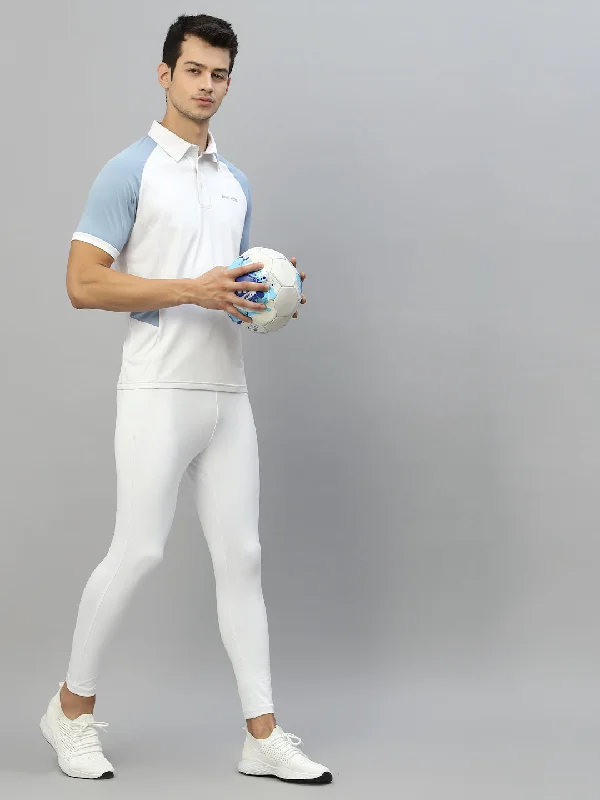 Men's Flowy Shirts for a Relaxed LookJUMP USA Men White & Cashmere Blue Polo Collar Sports T-Shirt Men's Flowy Shirts for a Relaxed LookJUMP USA Men White & Cashmere Blue Polo Collar Sports T-Shirt
