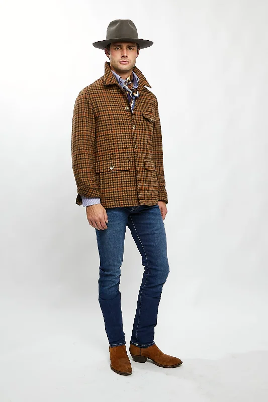 Stylish Men's Biker JacketsMarco Overshirt in Tan/Brown Check