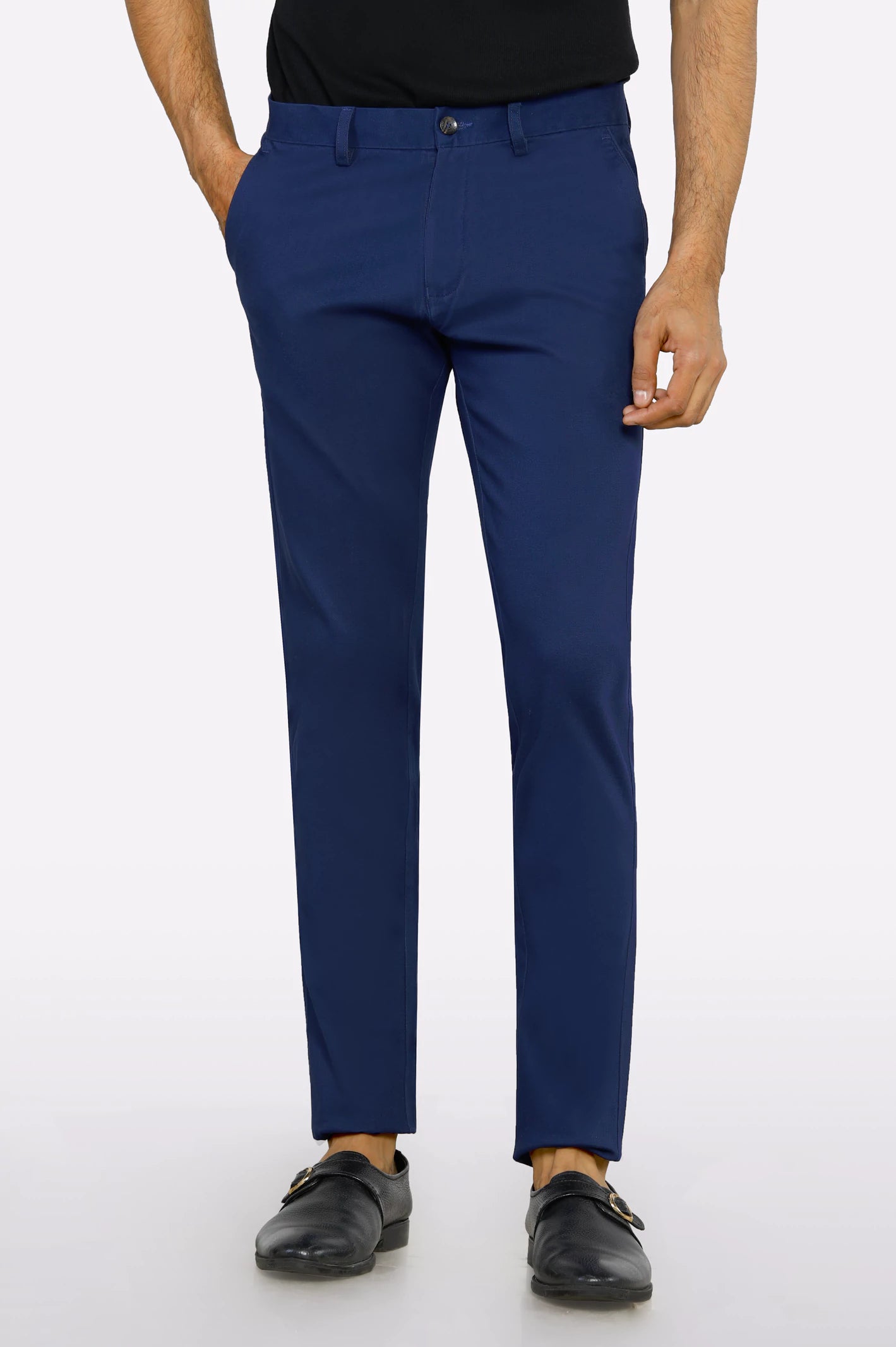 Wash and Wear Men's JeansNavy Smart Fit Cotton Chino