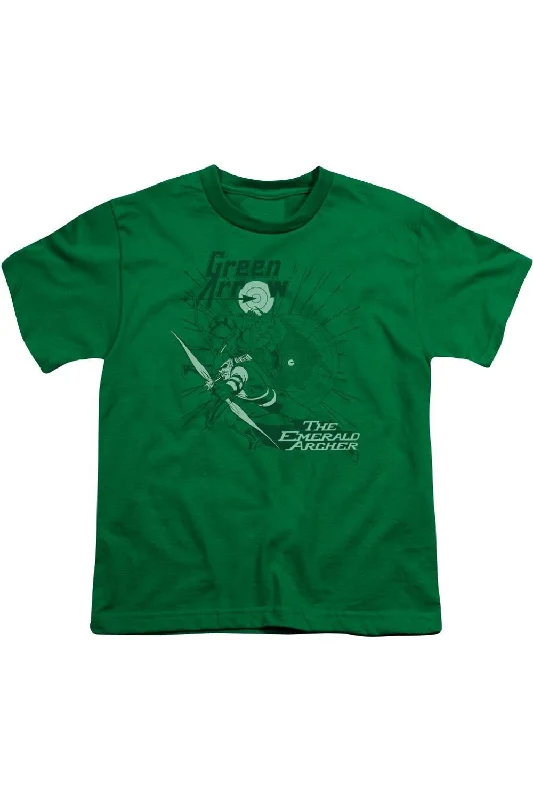 Casual Men's T-ShirtsDC Comics Green Arrow The Emerald Archer Short Sleeve Youth Tee / T-Shirt Casual Men's T-ShirtsDC Comics Green Arrow The Emerald Archer Short Sleeve Youth Tee / T-Shirt