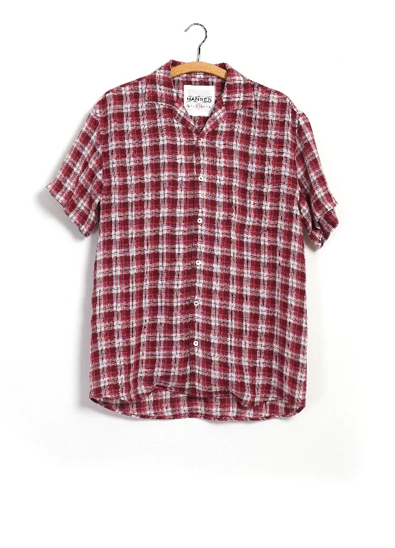 Men's Solid-Colored Shirts for VersatilityJONNY | Short Sleeve Shirt | Small Red Checks Men's Solid-Colored Shirts for VersatilityJONNY | Short Sleeve Shirt | Small Red Checks