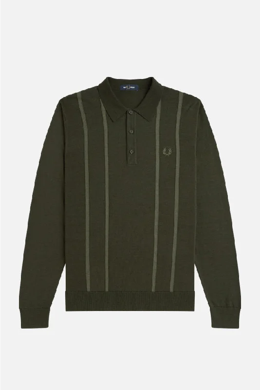 Men's Shirts for Outdoor ActivitiesFred Perry - K6537 Hunting Green Vertical Stripe - Polo Shirt Men's Shirts for Outdoor ActivitiesFred Perry - K6537 Hunting Green Vertical Stripe - Polo Shirt