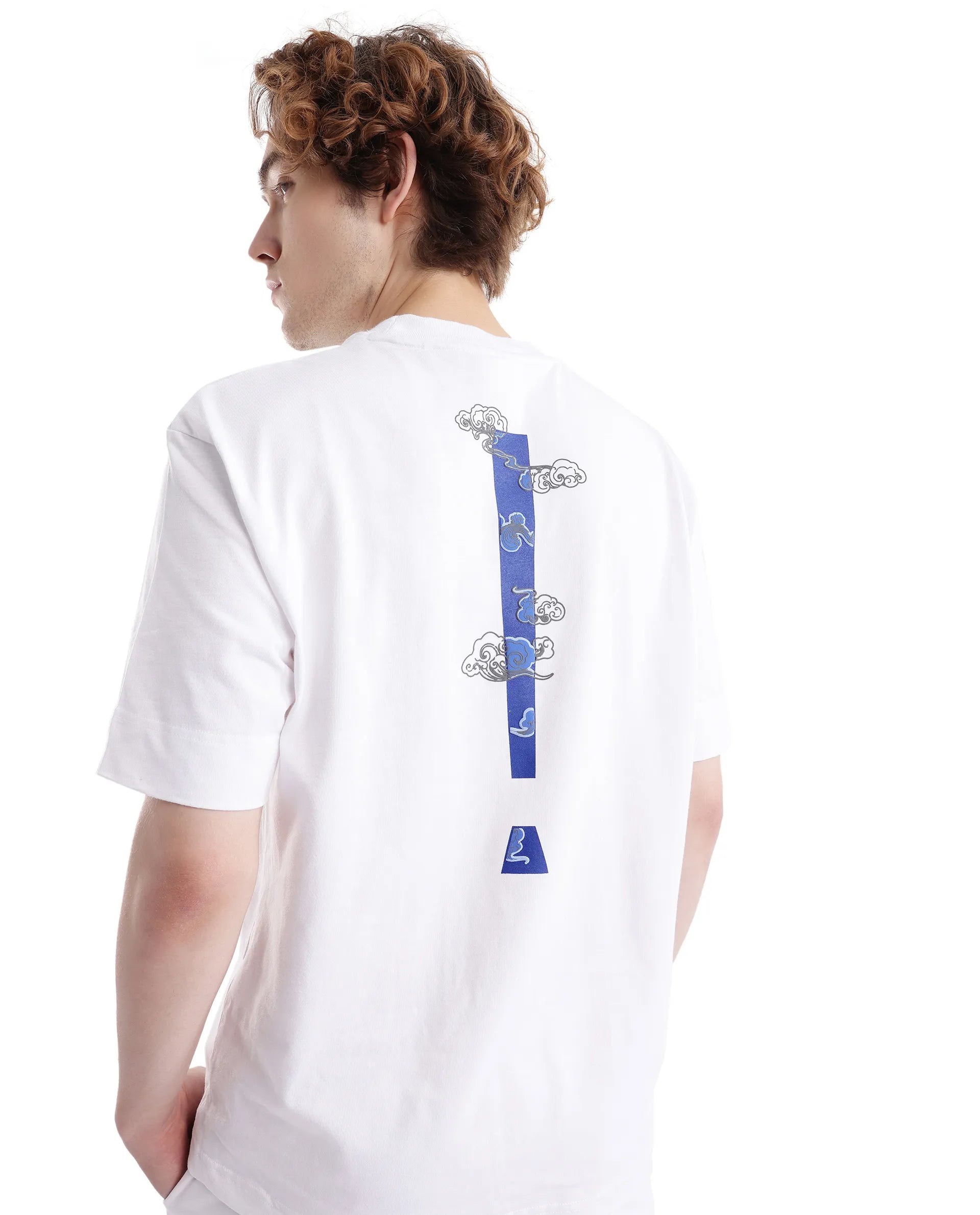Breathable Men's Mesh TopsRare Rabbit Men Exclaim White Cotton Fabric Short Sleeve Crew Neck Oversized Fit Graphic Back Print T-Shirt Breathable Men's Mesh TopsRare Rabbit Men Exclaim White Cotton Fabric Short Sleeve Crew Neck Oversized Fit Graphic Back Print T-Shirt
