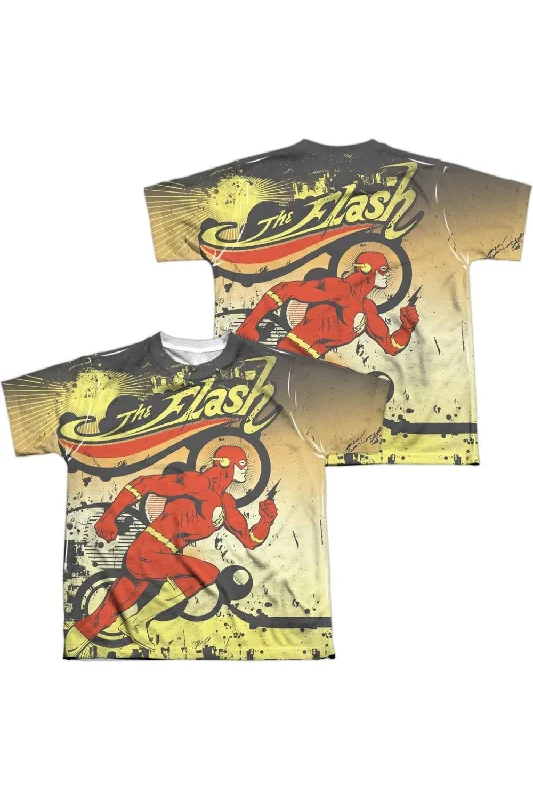Men's Shirts with Graphic PrintsDC Comics Flash Just Passing Through Short Sleeve Youth Poly Crew Tee / T-Shirt Men's Shirts with Graphic PrintsDC Comics Flash Just Passing Through Short Sleeve Youth Poly Crew Tee / T-Shirt